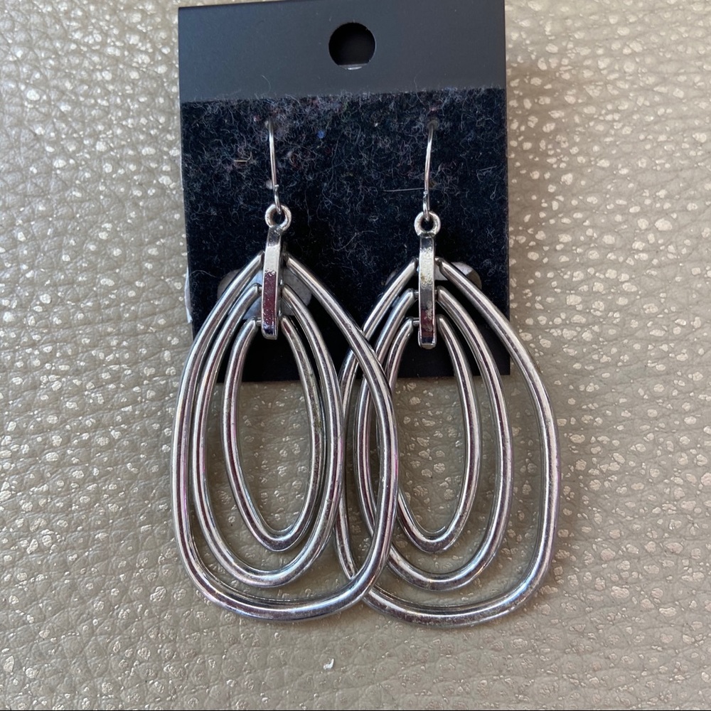Silver multi loops silver fashion earrings